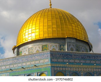 Dome of the Rock, Jerusalem, Palestine. Landscape for the holy dome of the rock Aqsa mosque in Al-Quds.