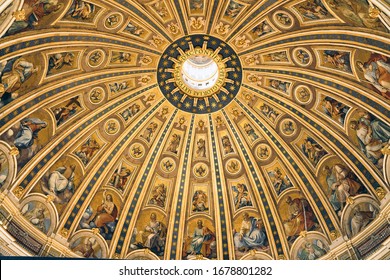 The dome of Saint Peter's Basilica from the inside, Vatican, Rome