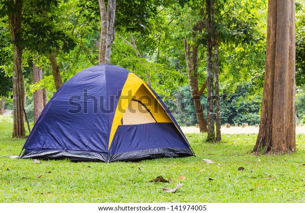 Dome tent camping at Bang Krang Camp in Kaeng\
Krachan National Park,\
Thailand