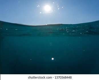 Dome Water Picture Taken On The Sea Showing Half Water Half Air. 50/50 Dome And Gopro