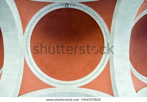 Domed Ceiling Painted Patterns Red White Stock Photo Edit Now