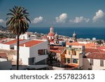 The domes of the colored church in la Orotava in Tenerife