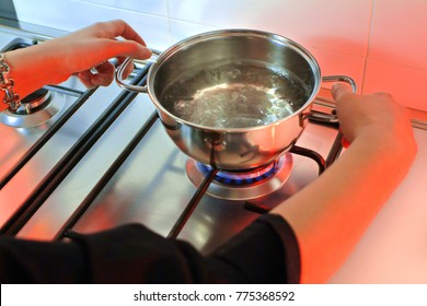 Domestic accidents, burns with hot water