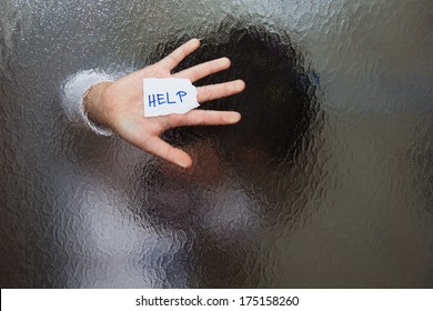 Domestic and family violence. Little girl asking for help. - Shutterstock ID 175158260