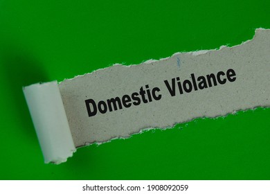 Domestic Violance Text Written In Torn Paper