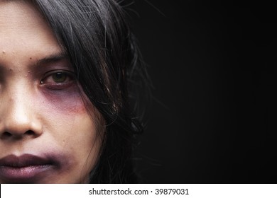 Domestic Violence Victim, A Young Asian Woman Being Hurt