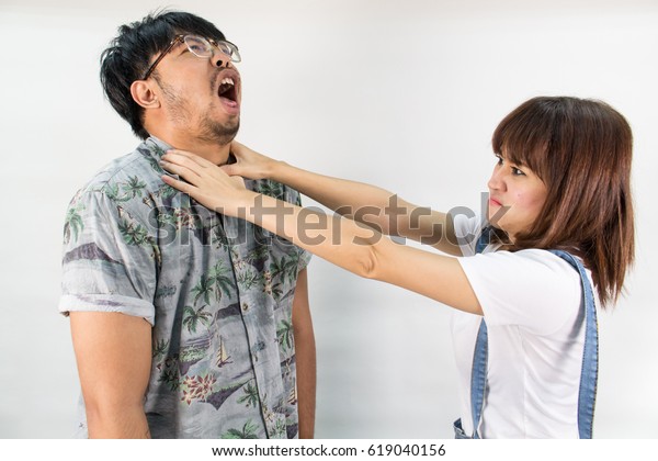 Стоковая фотография "Domestic Violence Woman Angry Being Abu