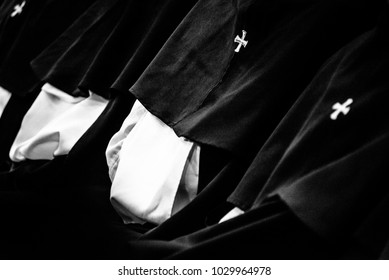 Dominican Monks, Detail Of The Monastic Habit, Monastic Order Of The Catholic Church, Rome