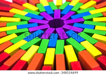 Domino game outof colorful block A