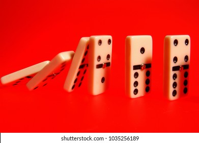 domino on red background