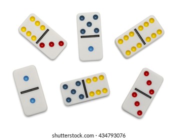 Dominoes Game Pieces Isolated On White Background.