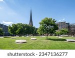 Domplatz square in summer, Hamburg, Germany