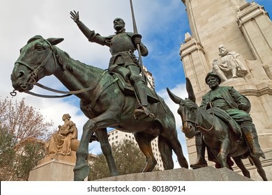 Don Quixote and Sancho Panza, Madrid, Spain.