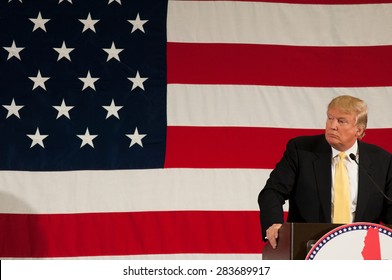 Donald Trump speaks at the First in the Nation Leadership Summit in Nashua, NH, on April 18, 2015