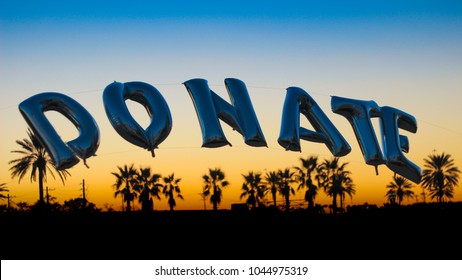 Donate Balloon Sign At Charities And Fundraiser Event