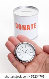 Donation Box and clock, Concept of 