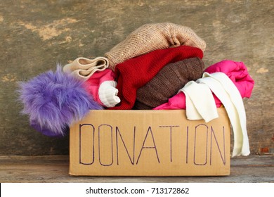 Donation Box With Clothes. 