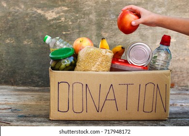 Donation Box With Food.