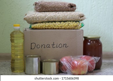 Donation Box With Food, Helping People