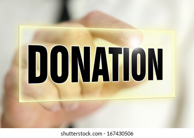 Donation  Button On Virtual Screen.