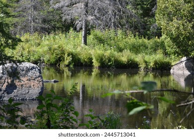 Doncaster river in Sainte-Adele, Quebec, Canada