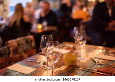 Doncaster, UK - May 11 2019: Diners Enjoy An Argentine Steak And The Stylish Interior Of La Boca Restaurant & Steakhouse On Saturday 11 May At 1 Netherhall Road