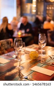 Doncaster, UK - May 11 2019: Diners Enjoy An Argentine Steak And The Stylish Interior Of La Boca Restaurant & Steakhouse On Saturday 11 May At 1 Netherhall Road