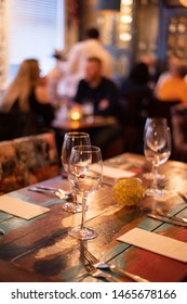 Doncaster, UK - May 11 2019: Diners Enjoy An Argentine Steak And The Stylish Interior Of La Boca Restaurant & Steakhouse On Saturday 11 May At 1 Netherhall Road