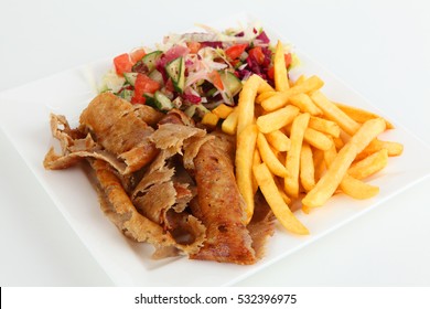 Doner with salad and fries