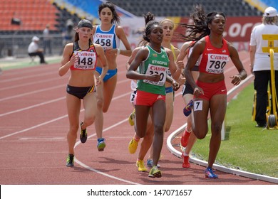 DONETSK, UKRAINE - JULY 11: Girls Compete In 800 M During 8th IAAF World Youth Championships In Donetsk, Ukraine On July 11, 2013