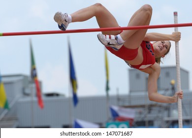 DONETSK, UKRAINE - JULY 11: Zoe McKinley Of USA Competes In Pole Vault During 8th IAAF World Youth Championships In Donetsk, Ukraine On July 11, 2013