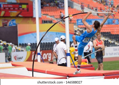 DONETSK, UKRAINE - JULY 12: Luigi Colella Of Italy Competes In Pole Vault During 8th IAAF World Youth Championships In Donetsk, Ukraine On July 12, 2013