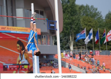 DONETSK, UKRAINE - JULY 12: Luigi Colella Of Italy Competes In Pole Vault During 8th IAAF World Youth Championships In Donetsk, Ukraine On July 12, 2013