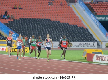 DONETSK, UKRAINE - JULY 13: Boys Compete In The Final Of 800 Meters During 8th IAAF World Youth Championships In Donetsk, Ukraine On July 13, 2013