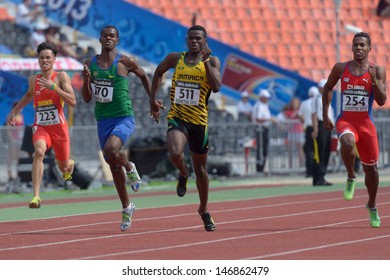 DONETSK, UKRAINE - JULY 14: Boys Compete In The Final Of 200 M During 8th IAAF World Youth Championships In Donetsk, Ukraine On July 14, 2013