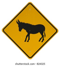 Donkey Crossing Sign