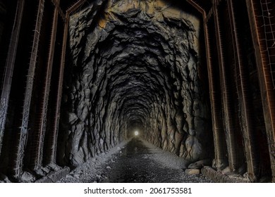 Donner Pass Summit train tunnel built for the transcontinental railroad on the route where the first wagon train entered California.