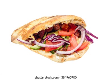 Donner Style Kebab Isolated On White.