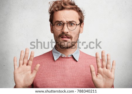 Similar – Image, Stock Photo STOP Concrete Sign