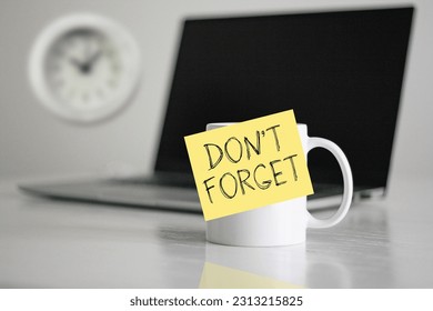 Don't forget is shown using a text