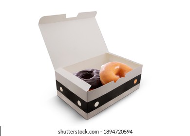 Donut Box Isolated On White Background