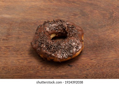a donut with chocolate coverage