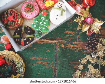 Donut And Christmas Decorations