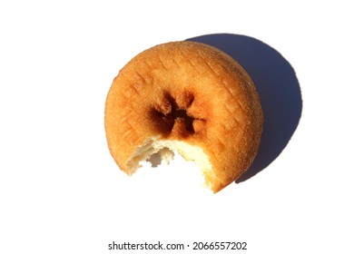 Donut Isolated On White. Plain Cake Donut. Fresh Donut. 