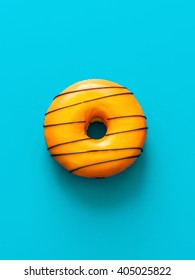 Donut On Blue Background