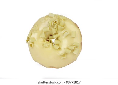 Donut on white background containing path