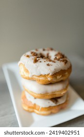 Donut Stack Maple Donuts Fresh Baked