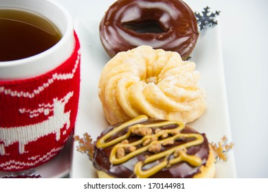 Donuts with tea