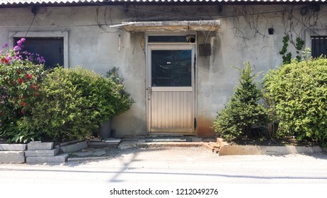 The door of the country house in Korea. Countryside landscape. - Shutterstock ID 1212049276