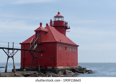 Door County Lighthouse On Lake Michigan